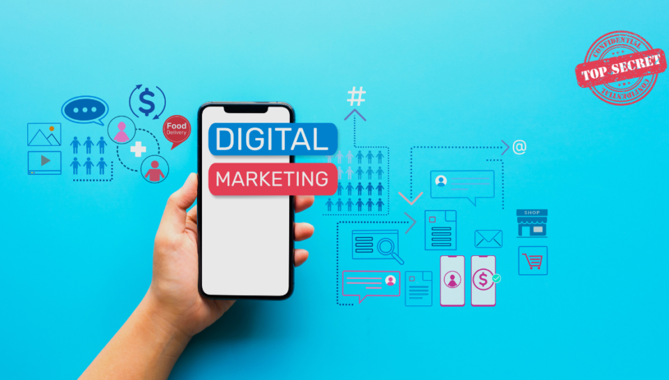 An infographic showing the key secrets of successful digital marketing strategies.